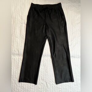 Maison d' Amelie Black Faux Leather High Rise wide leg pants